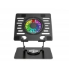 Addison Ad-rc36 Steely 360 Derece Dönebilen Fanlı Rgb Işıklı Ayarlanabilir Siyah Metal Laptop Stand