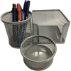 Bafix Masa Seti Ataşlık-kağıtlık-kalemlik 3 Lü Metal Perforeli Gri Bfx-mms9801g