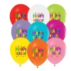 Balonevi Balon 4+0 Superstar Bırthday Baskılı 12 8 Li