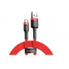 Baseus Cafule 3A Type-C 1m Kablo Kırmızı-Siyah (CATKLF-G91)