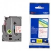 Brother Tze-132 12 Mm Şeffaf Üzeri Kırmızı Laminasyonlu Etiket