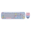Everest Km-6284 Whısker Renkli Tuşlu Mavi Kablosuz Q Klavye + Mouse Set