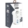 Fly 3400-01, 1 Soket, 2 Usb, 1 Type-c, Akım Korumalı Priz, 2.1a, (beyaz)
