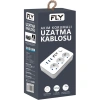 Fly 3406-01, 3 Soket, 3 Usb, Akım Korumalı Priz, 2.1a, Anahtarlı, 2mt Kablo, (beyaz)