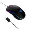 GAMDIAS AURA GS3, Çok Renkli Aydınlatma,  USB Kablolu, 6 Tuşlu, Gaming Mouse, 3.600 DPI, Siyah