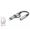 Hadron Gj-026 Type-c + Lightning To 3.5mm F Kablo Siyah
