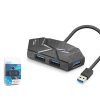 Hadron Hdx7050 Gaming 3.0 Usb Hub 5gbps 4x Usb-a 3.0 7 Renk Led 4 Port Çoklayıcı 120cm Siyah