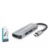 Hadron Hdx7840 Type-c To Hub Hdtv Hdmi 4k 30hz + Type-c + 2-usb3.0 4ın1 Gri