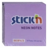 Hopax Stickn Yapışkanlı Not Kağıdı 76x76 Neon Mor 100 Yp He21210