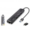 İetop Hdx7897 Usb Type-c 3.2 Gen1 Combo Hub Gigabit Lan 4 Port 5 Gbps Siyah