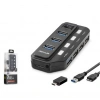 İetop U332 Usb Type-c 3.2 Gen1 Anahtarlı Hub 7 Port 5 Gbps Siyah