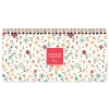Keskin Color Spiralli Planner Krem Çiçek 13x27