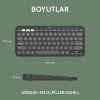 LOGITECH K380S, Pebble Keys 2,  Siyah, 920-011859, Bluetooth, Türkçe, Q, Multimedya, Mini Klavye