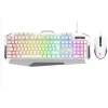 Rampage Km-34 Glare Beyaz Usb Rgb Aydınlatmalı Q 12800 Dpı Mouse Gaming Oyuncu Klavye Set