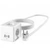 S-link Prz04 4 Soketli 2 Usb 1 Type-c Pd20 2m 306 Joule Tam Bakır Küp Beyaz Akım Korumalı Priz