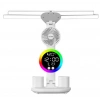 S-link Sl-m9070 Glow Beyaz Dokunmatik Led Lamba Saat, Fan,derece Kalemlikli Masa Lambası