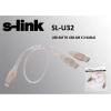 S-link Sl-u32 Usb 2.0 Usb Erkek To 2x Usb Erkek 0.60cm Kablo