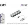 S-link Swapp Sw-u222 Type-c Usb 2.0 10-100mbps 3 Port Usb Ethernet Adaptör