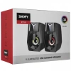 SNOPY SN-X22 STYLE, 6W, 1+1, Masaüstü, USB, RGB Aydınlatma, Siyah Kasa, Speaker