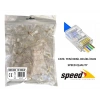 Speed Sp-u100 D Cat6 100 Adet Rj45 Konnektör Delikli Yeni Nesil