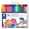 Steadtler Marsgraphic Duo Fırçalı keçeli kalem 1.0-6.0mm 36 Lı