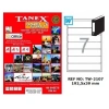 Tanex Laser Etiket 100 YP 192.5x39 Laser-Copy-Inkjet TW-2107