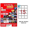 Tanex Laser Etiket 100 YP 45x45 MM Laser-Copy-Inkjet TW-2015