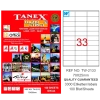 Tanex Laser Etiket 100 Yp 70x25 Laser-copy-ınkjet Tw-2133