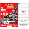 Tanex Laser Etiket 100 YP 70x25 Laser-Copy-Inkjet TW-2133