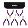 Workpro Wp201015 Cr-v 5 Parça Elektronikçi Profesyonel Mini Pense Seti + Bez Taşıma Çantası