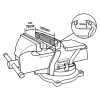 Workpro Wp233005 100mm 360° Döner Tabanlı Örslü Profesyonel Tezgâh Mengene