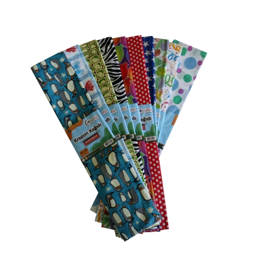 Bafix Krapon Kağıdı 10 LU 50x200 CM Karışık Renk Desenli
