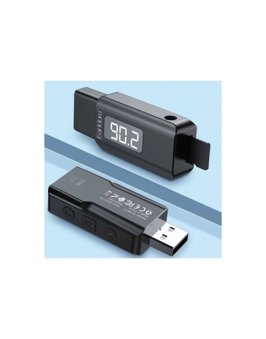Earldom BR17 BT 5.3 SD Kart ve Aux Çıkışlı Arama Destekli Dijital Ekranlı 2in1 USB FM Transmitter - Siyah