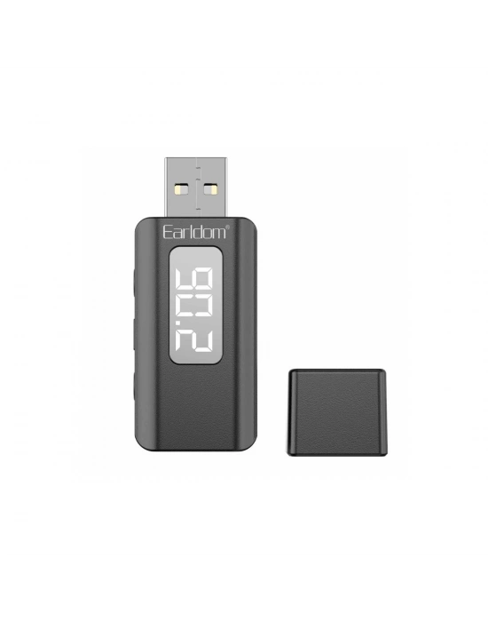 Earldom BR17 BT 5.3 SD Kart ve Aux Çıkışlı Arama Destekli Dijital Ekranlı 2in1 USB FM Transmitter - Siyah