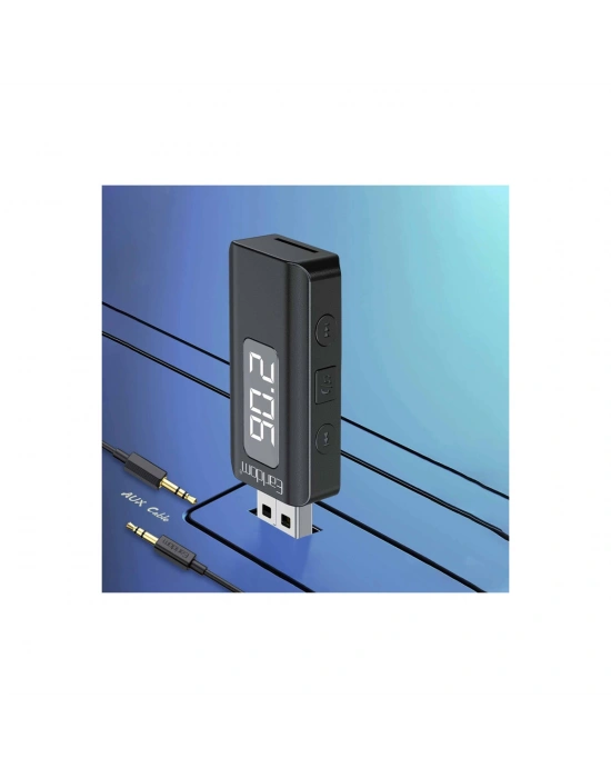 Earldom BR17 BT 5.3 SD Kart ve Aux Çıkışlı Arama Destekli Dijital Ekranlı 2in1 USB FM Transmitter - Siyah