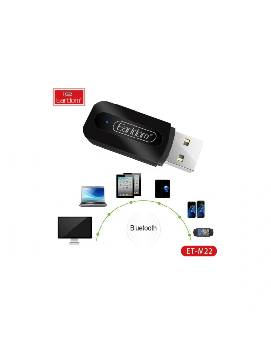 Earldom M22 Bluetooth 5.0 Usb Aux Dönüştürücü - Siyah