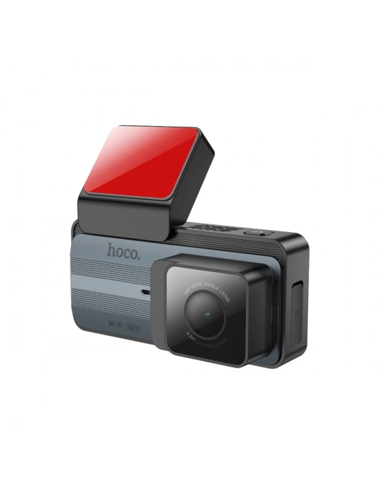 Hoco. DV12 2K GPS Destekli Ön ve Arka Kameralı Araç Kamerası - Gri