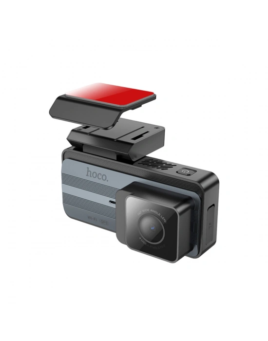 Hoco. DV12 2K GPS Destekli Ön ve Arka Kameralı Araç Kamerası - Gri