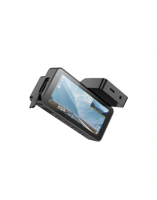 Hoco. DV12 2K GPS Destekli Ön ve Arka Kameralı Araç Kamerası - Gri