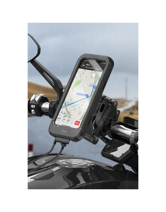 Hoco. CA101 Su Geçirmez Motosiklet Telefon Tutucu - Siyah