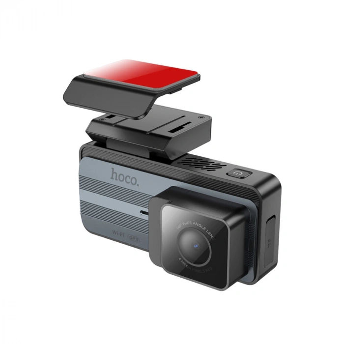 Hoco. DV12 2K GPS Destekli Ön ve Arka Kameralı Araç Kamerası - Gri
