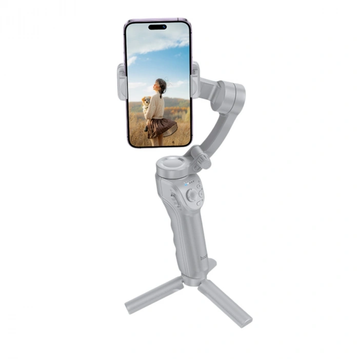 Hoco. K24 360 Derece Otomatik Yüz Takipli Tripodlu Akıllı Selfie Gimbal - Gri