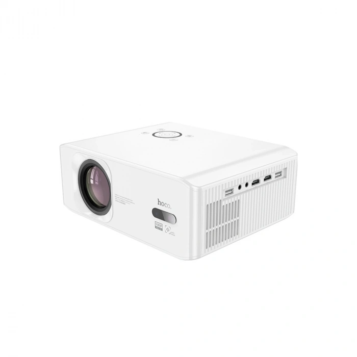 Hoco. DT3 Smart Elektrik Otomatik Odaklanma Özellikli 1080P Android Wifi Kablolu Projeksiyon Cihazı - Beyaz