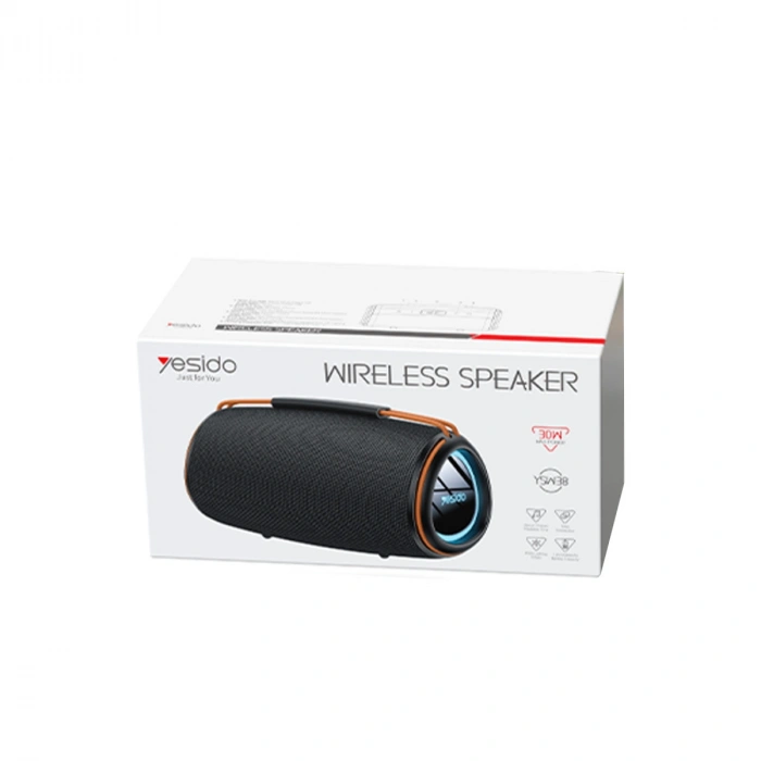 Yesido YSW38 30W Güçlü Bass Destekli Taşınabilir BT 5.3 Kablosuz Hoparlör - Siyah