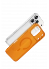 Newface Apple iPhone 17 Pro Max Combo Sert Şeffaf Magsafe Kapak - Turuncu