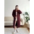 Şal Yaka Uzun Triko Hırka - BORDO