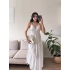 Sırt Çapraz Askılı Elbise - BEYAZ