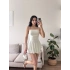 Eteği Volan Şortlu Elbise - BEYAZ
