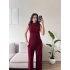 Asimetrik Bluz & Pantolon Takım - BORDO