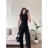 Asimetrik Bluz & Pantolon Takım - SİYAH